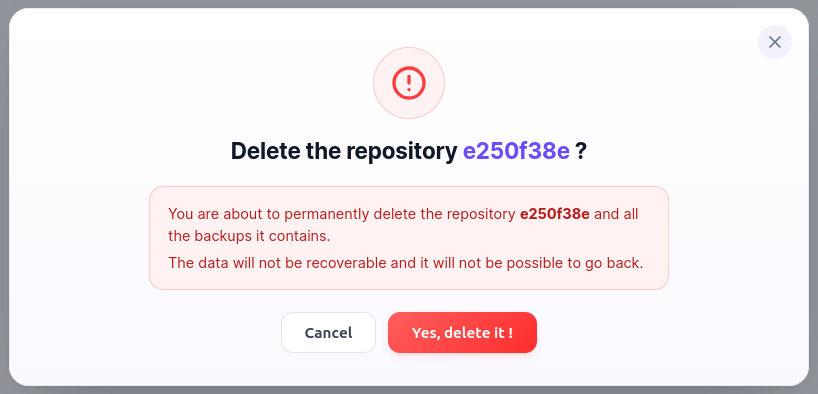 Confirm delete